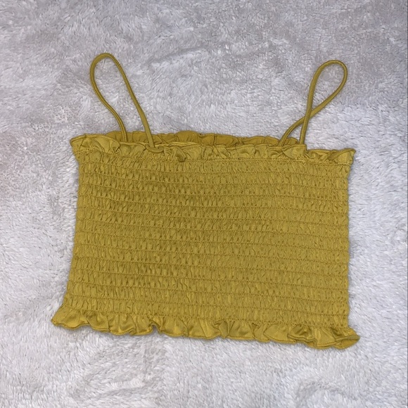 |3 FOR $20| FOREVER 21 Mustard Yellow Cropped Tank Top - Picture 2 of 4